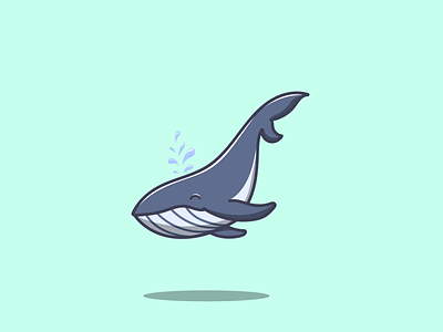 whale design branding cartoon cute design graphic design icon illustration logo mascot vector