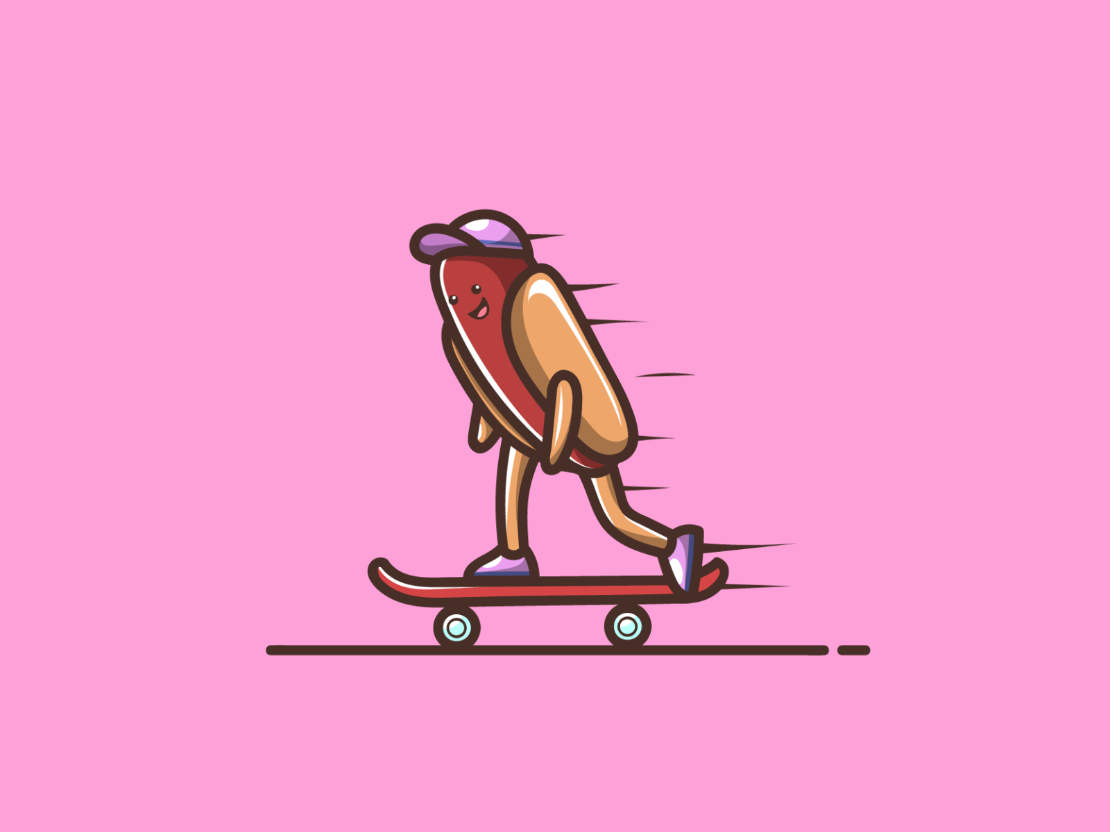 hot dog skateboard by dipo graphic on Dribbble