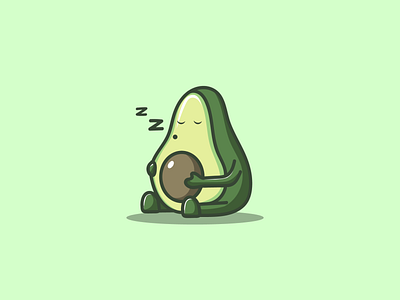 sleeping avocado avocado branding cartoon cute design graphic design icon illustration logo mascot nft vector