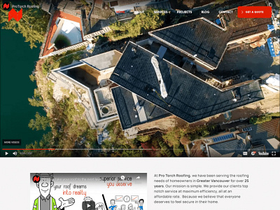 Roofing Company's Website - ProTorch Roofing branding design ui ux webdesign websitedesign