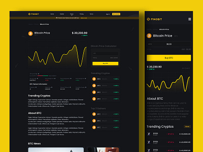 Finobit Coins page crypto cryptocurrency design ui user interface design ux