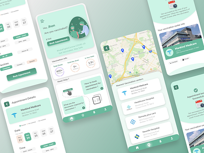 Vaccine booking- App interface design