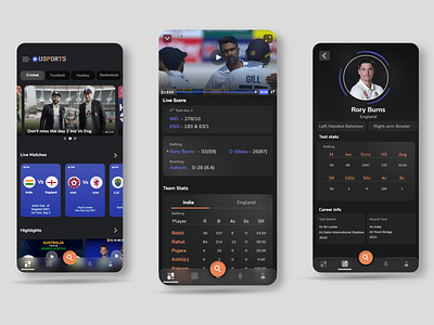 Watching Sports- App interface design adobe photoshop adobe xd animation app design graphic design illustration interface design mock up sports app typography ui uiux user experience user interface ux