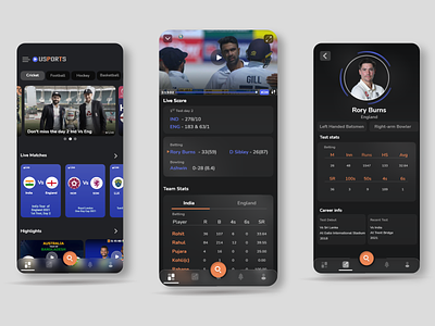 Watching Sports- App interface design