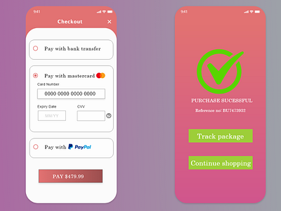 CARD CHECKOUT dailyui design graphic design logo mobile typography