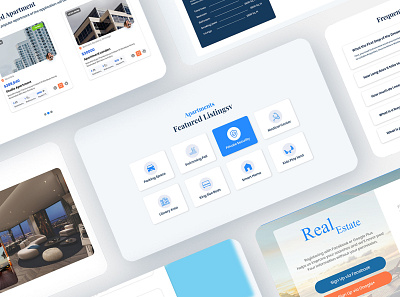 RealEstate Website Ui Kit for Adobe XD illustration landing page ui ui design ui kit ui ux ux web design web designer