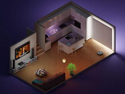 3D Smart Home! 🏠📱 3d art art direction blender design illustration