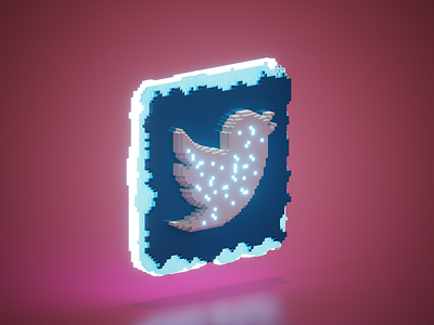 Glowing Twitter logo