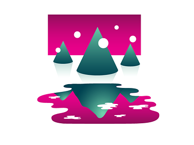 Views geometric puddle reflection sci fi shapes vector
