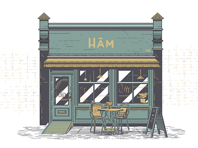 West Hampstead Cafe cafe design house illustration london peace vector vintage