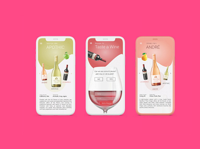 UI/UX Design of Wine Mobile App app app design branding design illustration logo mobile ui design prototype ui vector