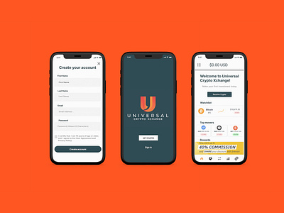 UI/UX Design of Universal Crypto Xchange Mobile App