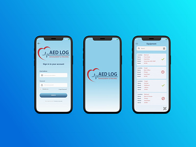 UI/UX Design for AED LOG Mobile App