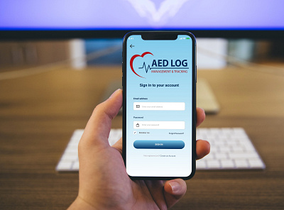 UI/UX Design AED LOG Mobile APP app app design branding design illustration logo mobile ui design prototype ui vector