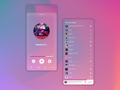 Music Player - UI / UX - Visula Graphic - Glassmorhism