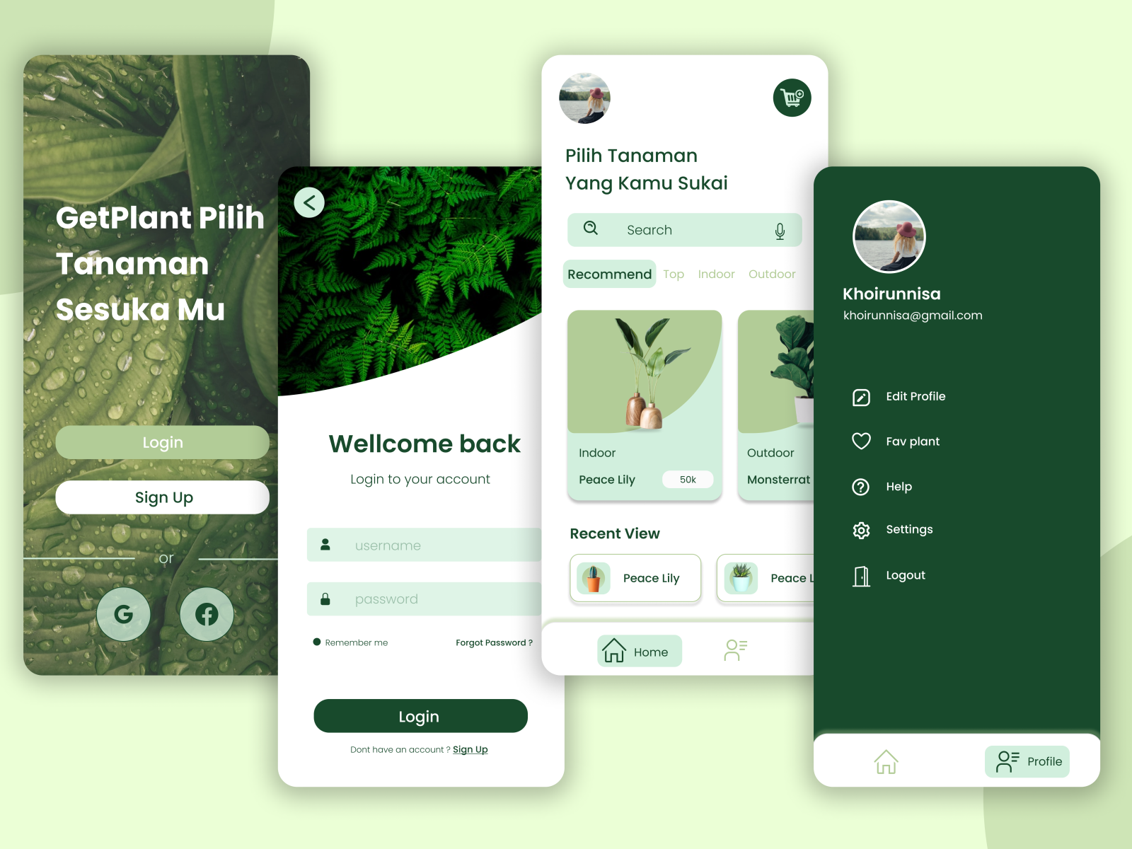 GetPlant - UI Design Mobile Apps by Tasya Ramadhinta Khoirunnisa on ...