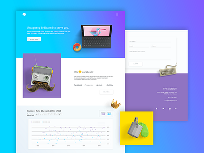 The Agency colors flat material design ui website design