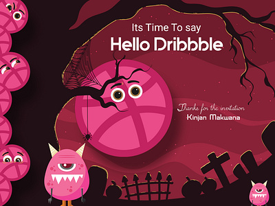 Hello Dribbble! happy to be part of this amazing community. dribbble halloween halloween theme hello hello dribbble horror thanks dribbble
