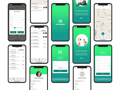 Geo Reminder app app branding app design app ui design designer green app location location app login map mobile app mobile app ui onboarding profile registration reminder app reminders request splash