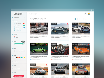 Craigslist Redesign craigslist dashboard navigation pagination search sidenav ui ui design user interface ux ux design