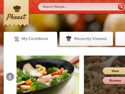 Pheast 2.o clean cook food pheast recipe restaurant search simple slider tabs web web design