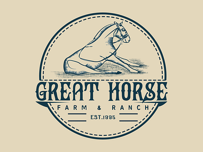 1. Great Horse (Farm & Ranch) graphic design logo ty typography