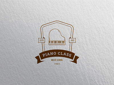 Piano Class Badge Logo branding graphic design store unique winery