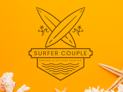Surfer Couple Logo