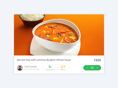 Card Design for Eatfresh Website card design food ordering gourmet food material design responsive design visual design