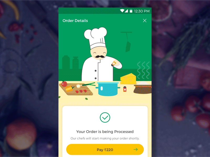Waiting made exciting with Illustrated Order Tracking android ui illustrations mograph order confirmation order tracking payment flow track order ui ui interactions ux