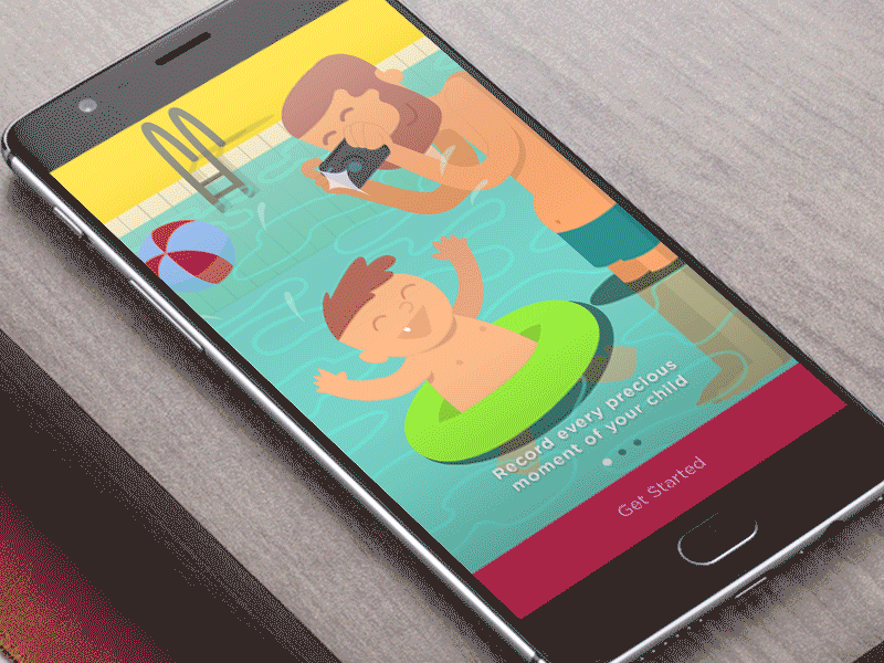 Illustrated walkthroughs for an app for Parents android android m illustrations kids material design motion graphics onboarding parents ui user interface design ux