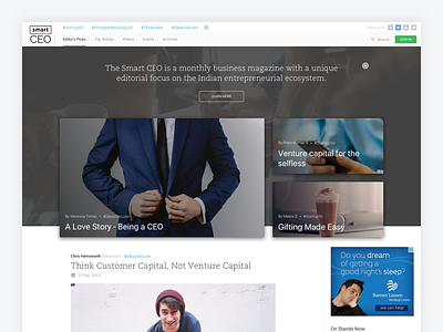 Smart CEO Homepage clean landing layout navigation ui web webdesign website