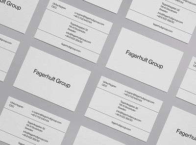 Fagerhult Group brand branding business card businesscards design graphic design lighting logo visualidentity