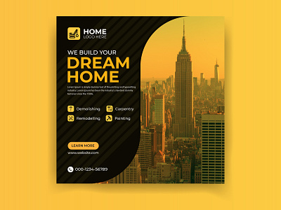 real estate social media banner design square