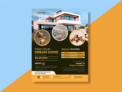 Real Estate Business Flyer Design Template branding business business card business identity cover design flyer graphic design illustration logo real real estate