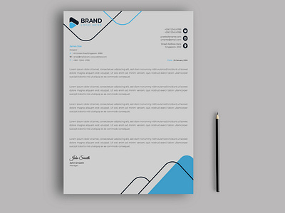 minimalist simple letterheadmodern corporate letterhead template