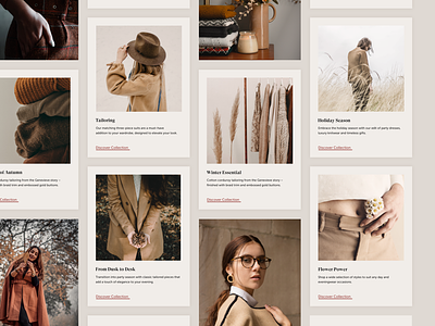 Category Cards Gallery cards clothing design fashion gallery minimal simple ui ux website womenswear