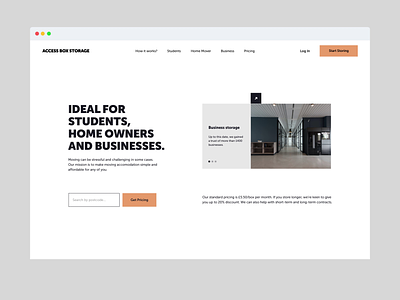 Animated Interface - Storehouse Homepage animated animation bold clean design ecommerce home page interface landing minimal moving secure storage ui ux website