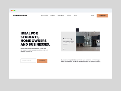 Animated Interface - Storehouse Homepage animated animation bold clean design ecommerce home page interface landing minimal moving secure storage ui ux website