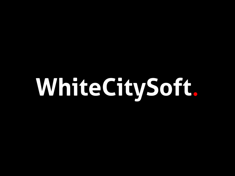 WhiteCitySoft Logo animation brand branding dot gif logo motion ui ux