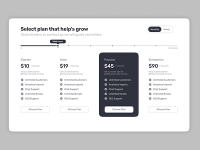 Pricing buy plan choose plan dahsboard dailyui dailyuidesign design figma month monthly plan plan pricing pricing page select plan ui uidesign uiux web web design yearly plan