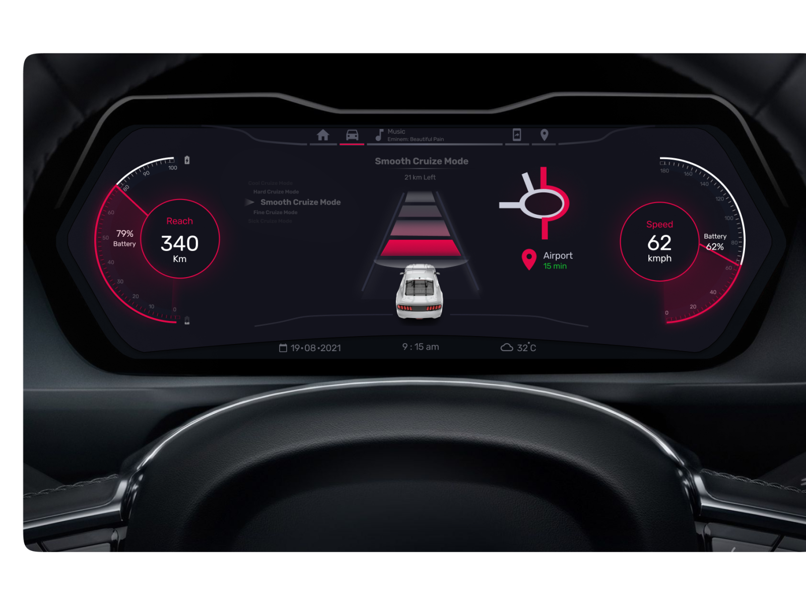 Car dashboard by Elxsr Design Studio on Dribbble