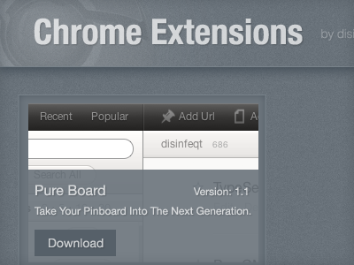 Chrome Extensions blue grey shadow