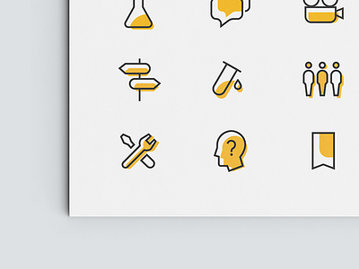 Project Q card icon iconset line shadow yellow