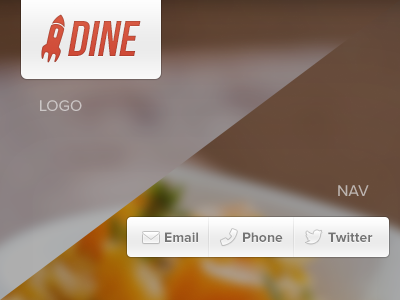 Dine v3.5 header logo nav portfolio