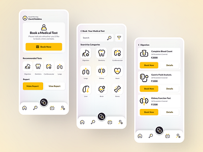 Medical Test Booking App. adobe xd android app appoitment branding design doctor app figma icon ios iphone logo medical mobile mobile app online booking test booking ui ux web app