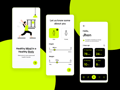 Fitness & Workout Mobile App 3d animation app branding design fitness graphic design gym health icon illustration ios iphone logo motion graphics ui ux workout yoga