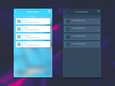 Call Us call contacts list phone ui ux