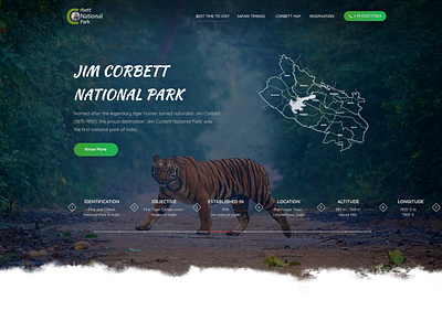 Landing Page of Jim Corbett National Park app design banner banner design design designs hero header icon ios iphone landing page concept logo ui ux
