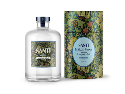 Santi Gin x William Morris branding design gin gin brand graphic design identity illustration logo packaging packaging design special edition